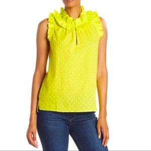 NEW! J.CREW Parquet Swiss Dot Ruffle Top, XS